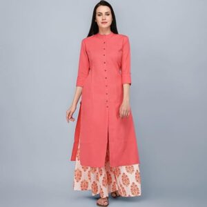 Pistaa's Women's Cotton Solid Readymade Salwar Suit Set